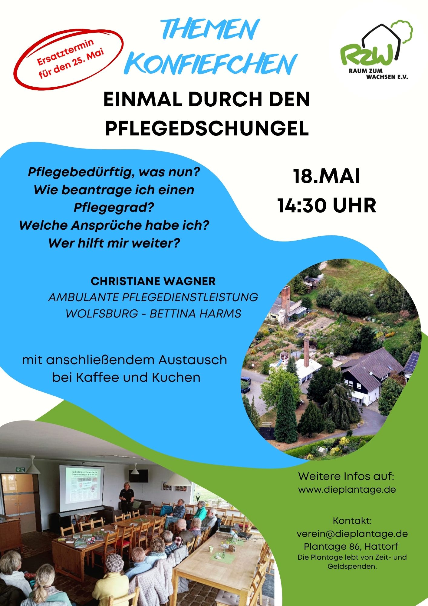 Montag, 18. Mai, 14:30h, Themen Konfiefchen